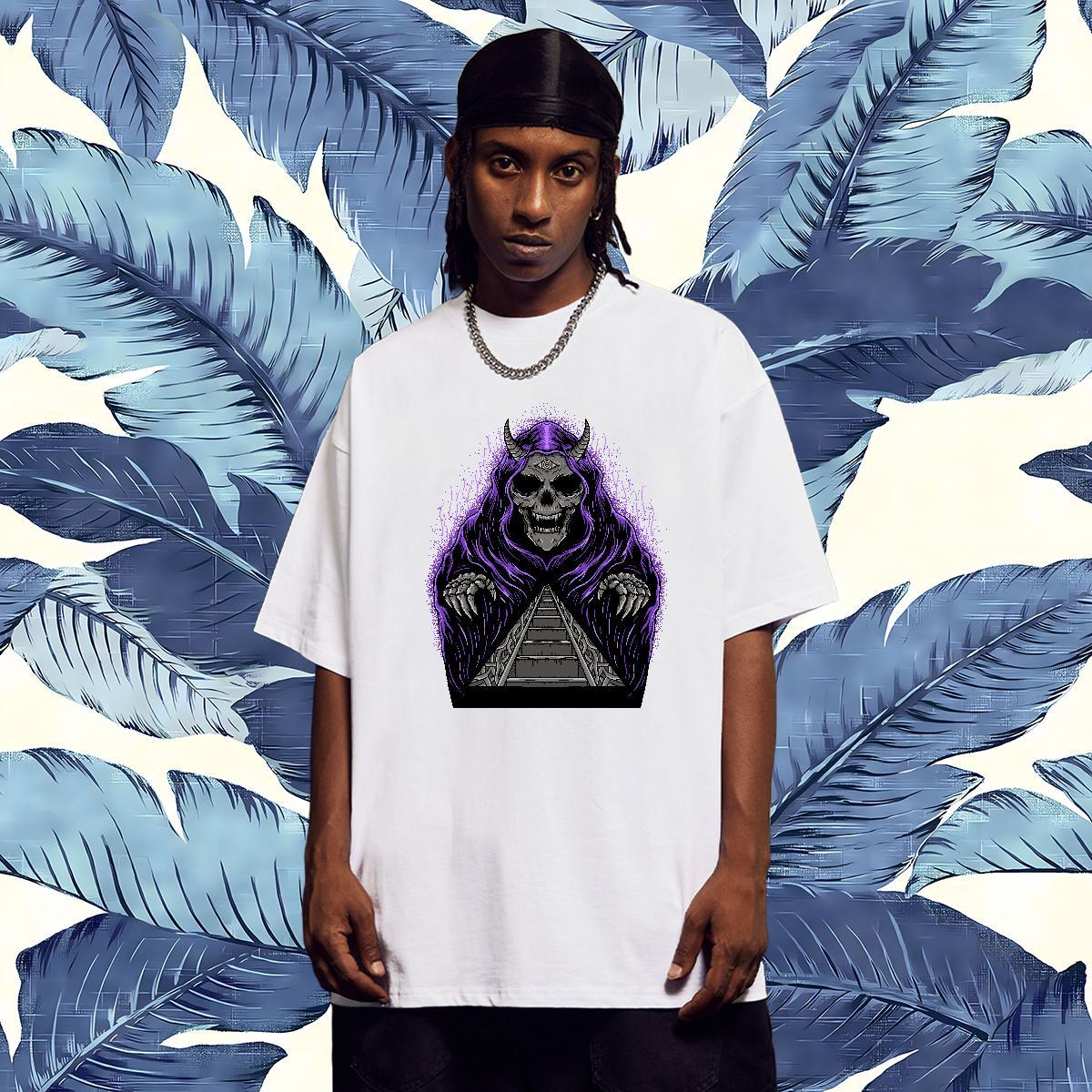 Cool Design Men T Shirts 100% Cotton 230g skull Casual Anime Breathable Men Tees Designer Tops