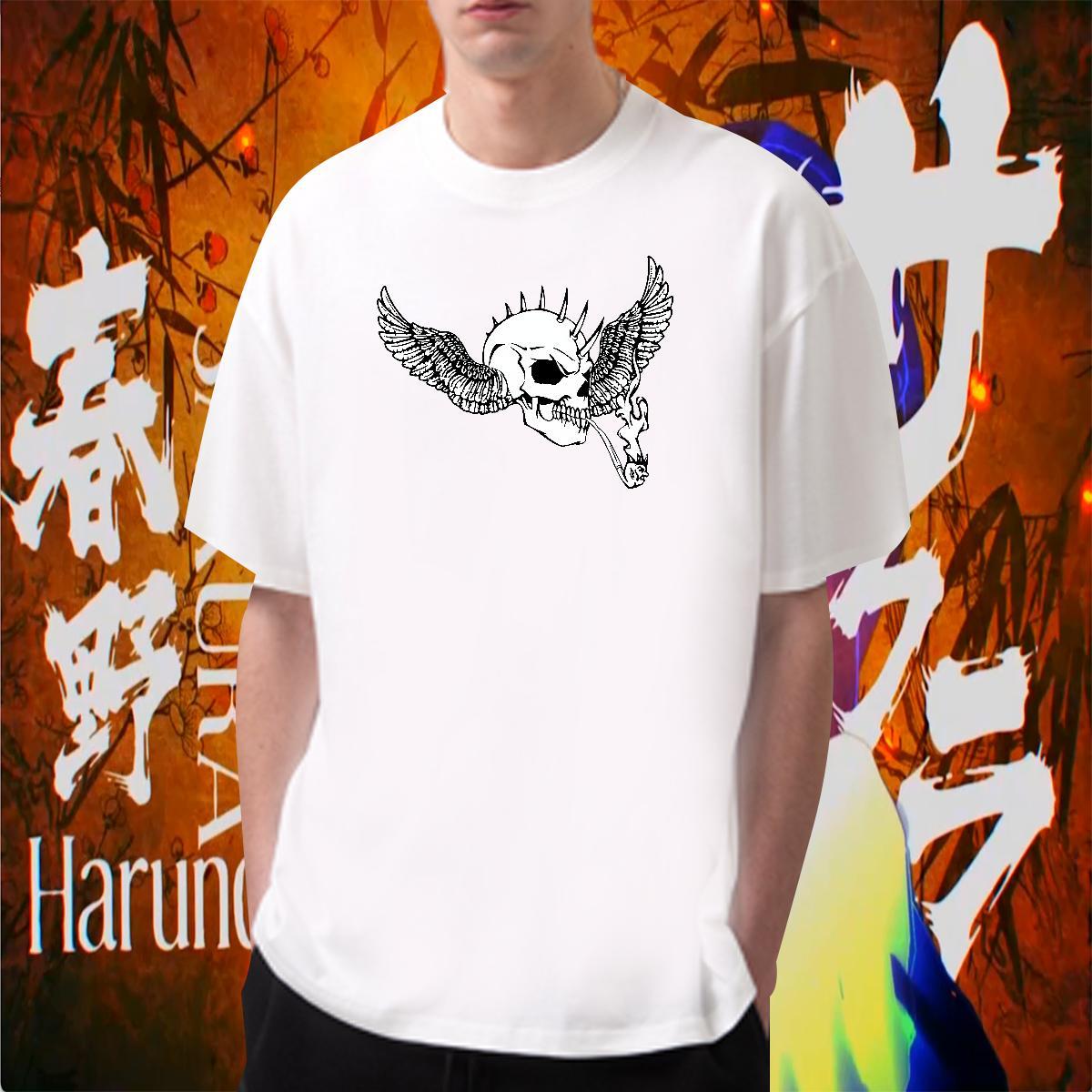 Brand Men T Shirts 100% Cotton 230g skull Casual DIY Anime Breathable Short Sleeve Mens Tshirts 2024 DIY Tops Tees