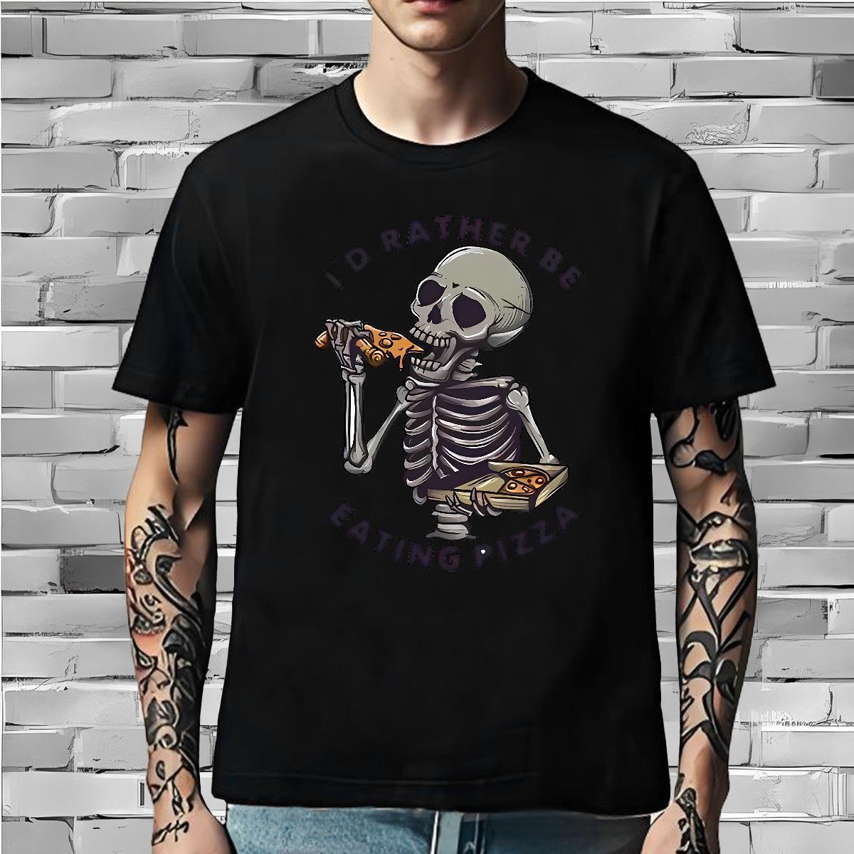 Classic T-Shirts 100% Cotton 230g skull High Street Hip Hop Plus Size Cartoon Breathable Soft Men Tees 2024 Tops