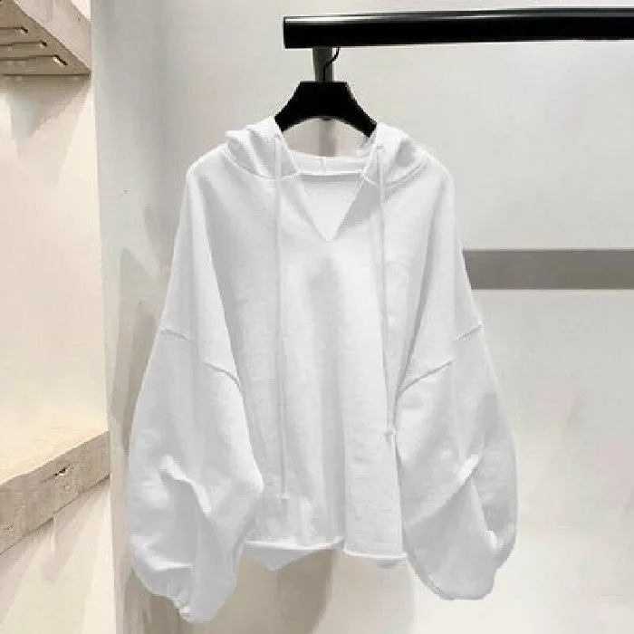 Fashion Thin Hooded Solid Color V Neck Loose Shirts for Women 2x Womens Tops Summer Dressy Tops for Women Summer 240824