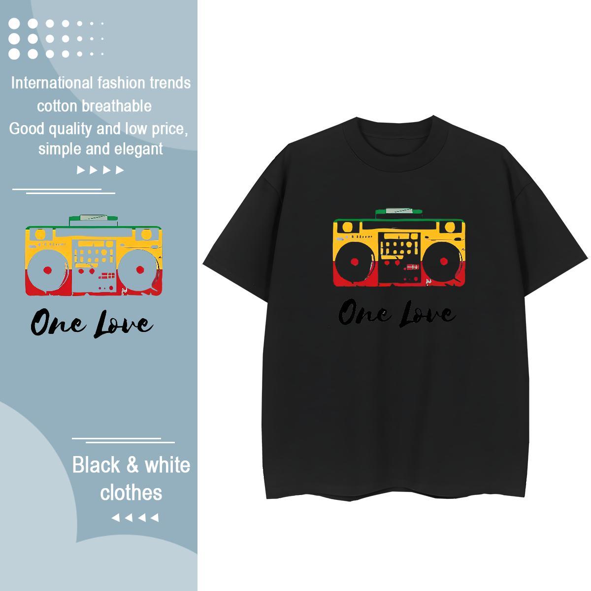 Comfortable Unisex Tshirts 230g Cotton letter Sports Street Wear T-Shirts for Women Crew Neck Breathable Cartoon Printing L-4XL Polos