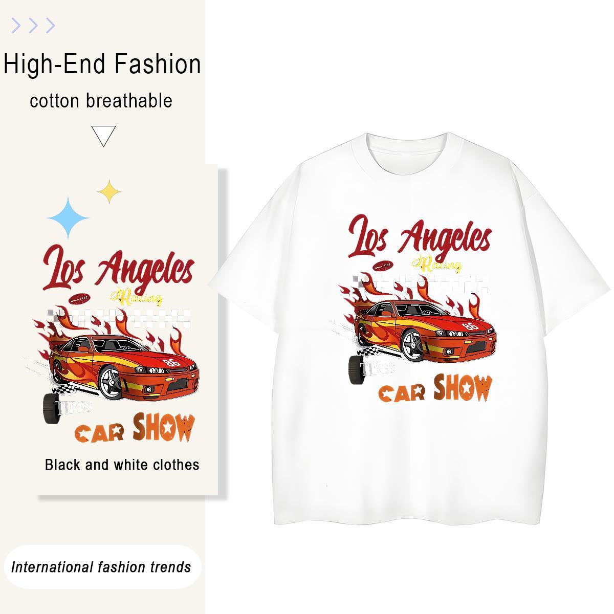 Free Shipping Tshirts car Daily Outfit 230g 100% Cotton Tops Tees Pure Cotton High Quality Mens T Shirts Plus Size Custom