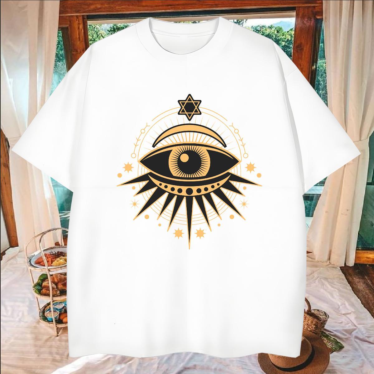 Cool T Shirt For Man 230g 100% Cotton eyes Home Outdoor Oversized 3XL 4XL Breathable Soft Men Clothes T-Shirt Brand Polos