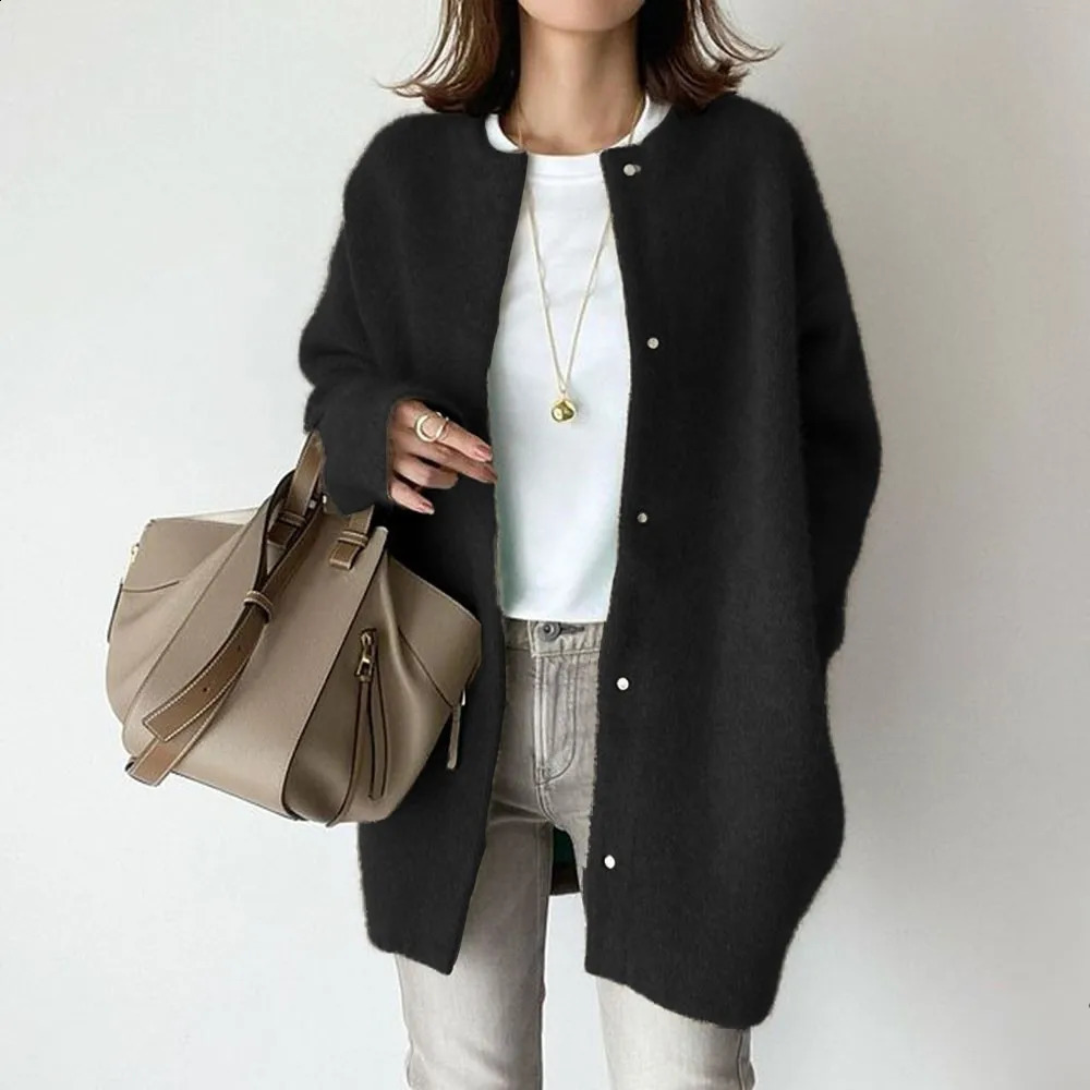 Vintage Japanese Knitted Cardigan Women Harajuku Oversize Sweater Jacket Korean Loose Casual Knitwear Tops Female Y2K Streetwear 240824