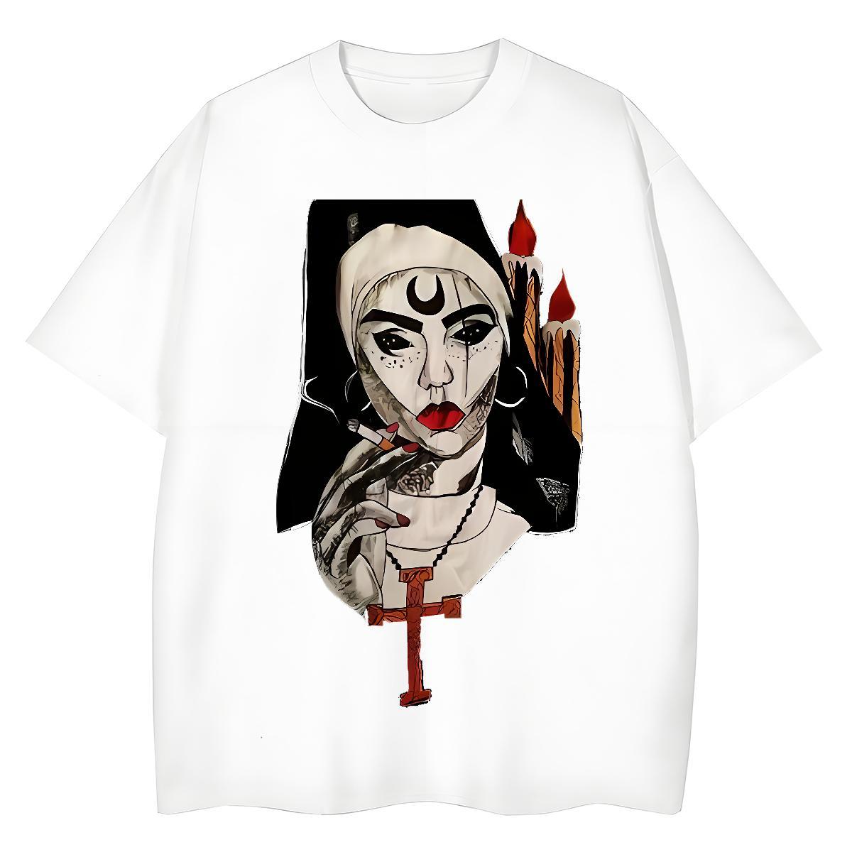 Designer Couples T Shirts 230g 100% Cotton cross Daily Wear T Shirts Women Crew Neck Custom Print Plus Size Clothings