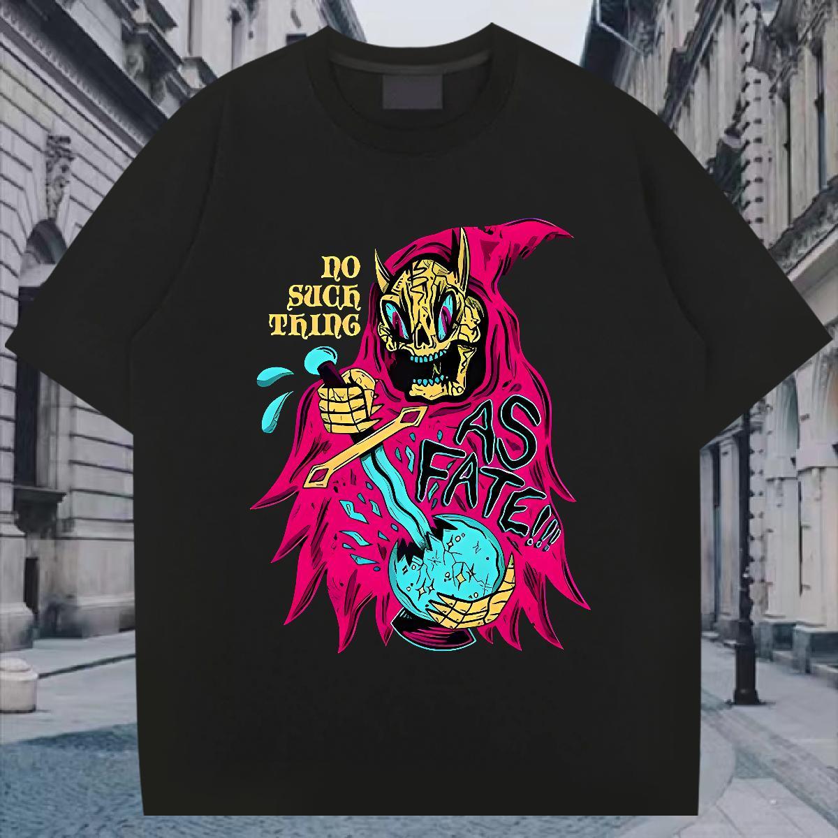 TOP Quality Mens T Shirts 100% Cotton 230g witch Anime Printing Street Custom Print Plus Size Crew Neck Breathable Men Clothes T-Shirt New Arrival Top