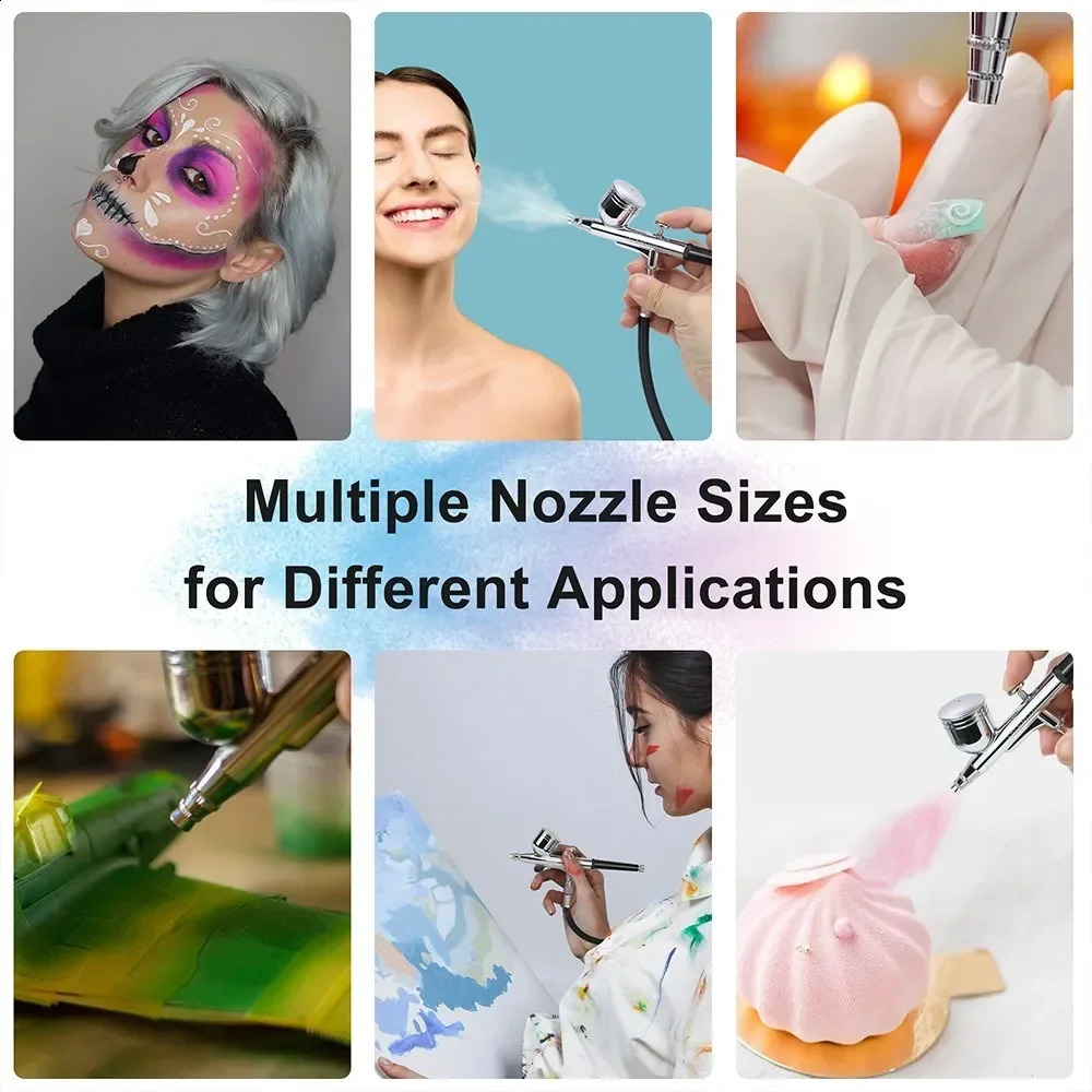 Adjustable PSI spray gun kit Double action spray gun spray gun with cleaning kit used for makeup painting cake shoes tattoos nail models 240823