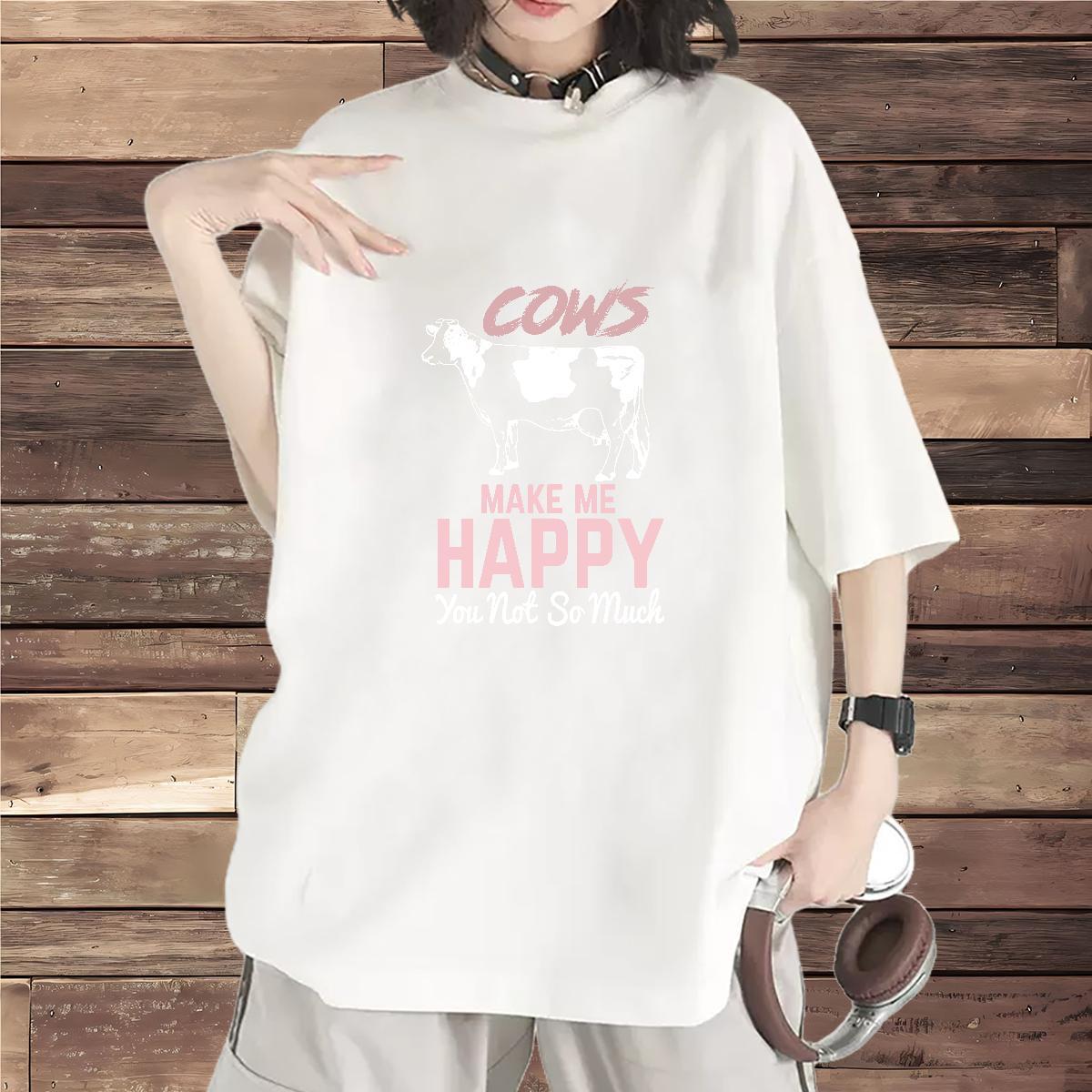 Free Shipping Womens Tshirts 230g Pure Cotton cows Outdoor T-Shirts Comfortable Custom Printed Tops Shirt