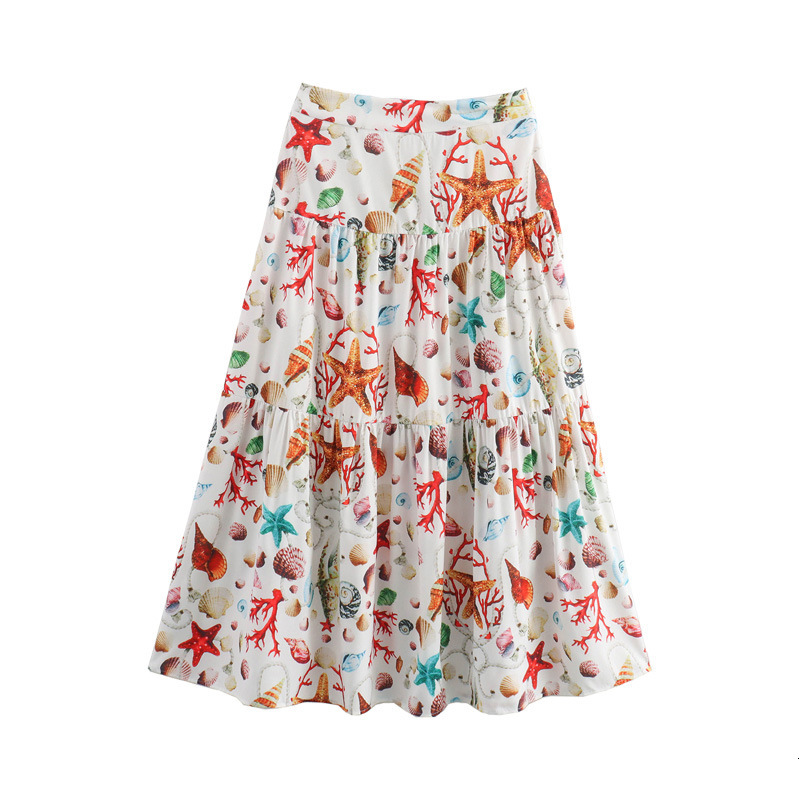 Womens Summer Printed Camisole Top+skirt Set