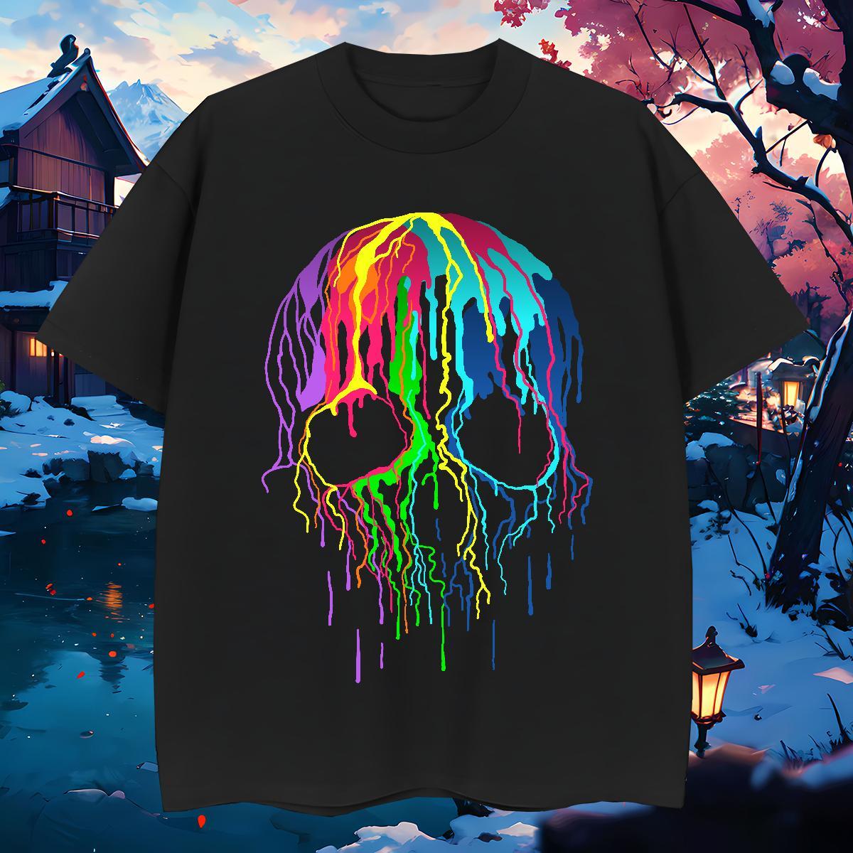 Designer T-Shirts 100% Cotton 230g skull Sports Casual DIY Printed Breathable Crew Neck Men Clothes T-Shirt Wholesale Tshirts