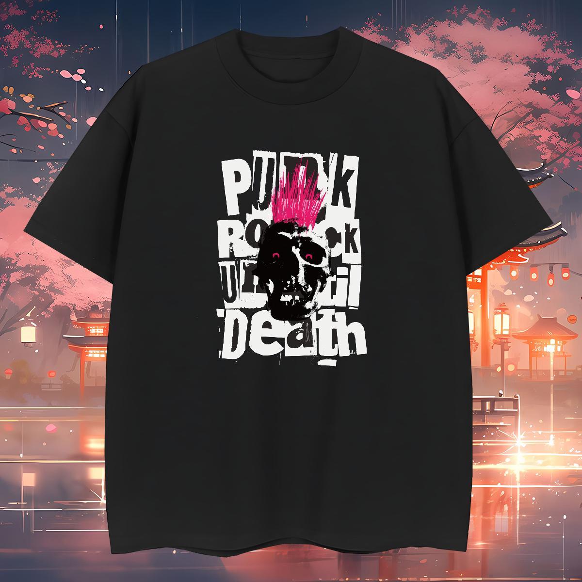 Loose T-Shirts 230g 100% Cotton skull Home Outdoor Custom Printing Breathable Short Sleeve Men Clothes T-Shirt 2024 New Top Tees