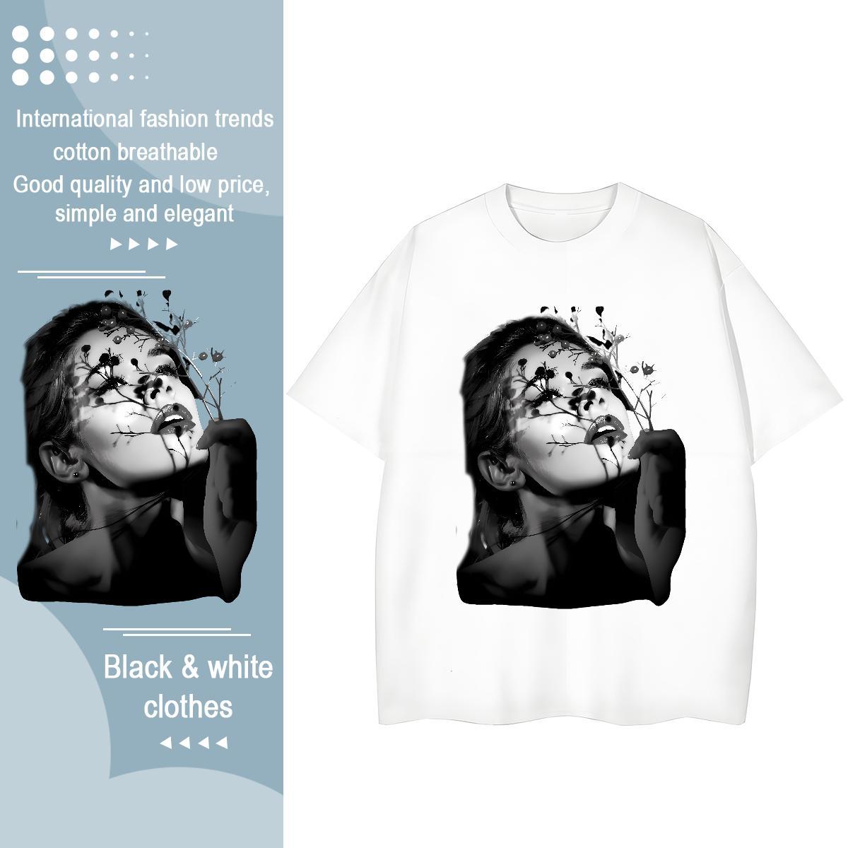 Loose Fit T shirt 100% Cotton 230g women Daily Outfit Custom Print Oversized Round Neck Short Sleeve Tshirts Factory Direct Wear