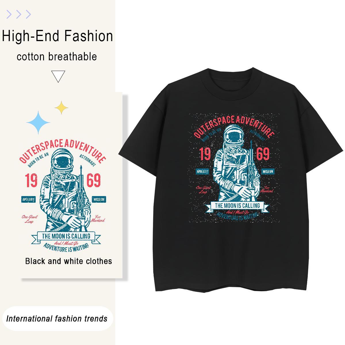 Free Shipping Women Tees 230g 100% Cotton planet High Street Hip Hop Womens T Shirts Short sleeve Soft Cartoon Anime Clothings