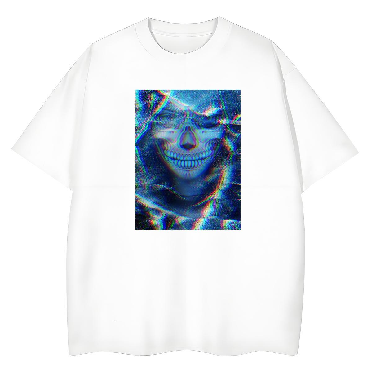 Popular Man T Shirts 100% Cotton 230g skull Hip Hop Street DIY Anime O Neck Short Sleeves Men Tshirts Classic Casual Top Tees
