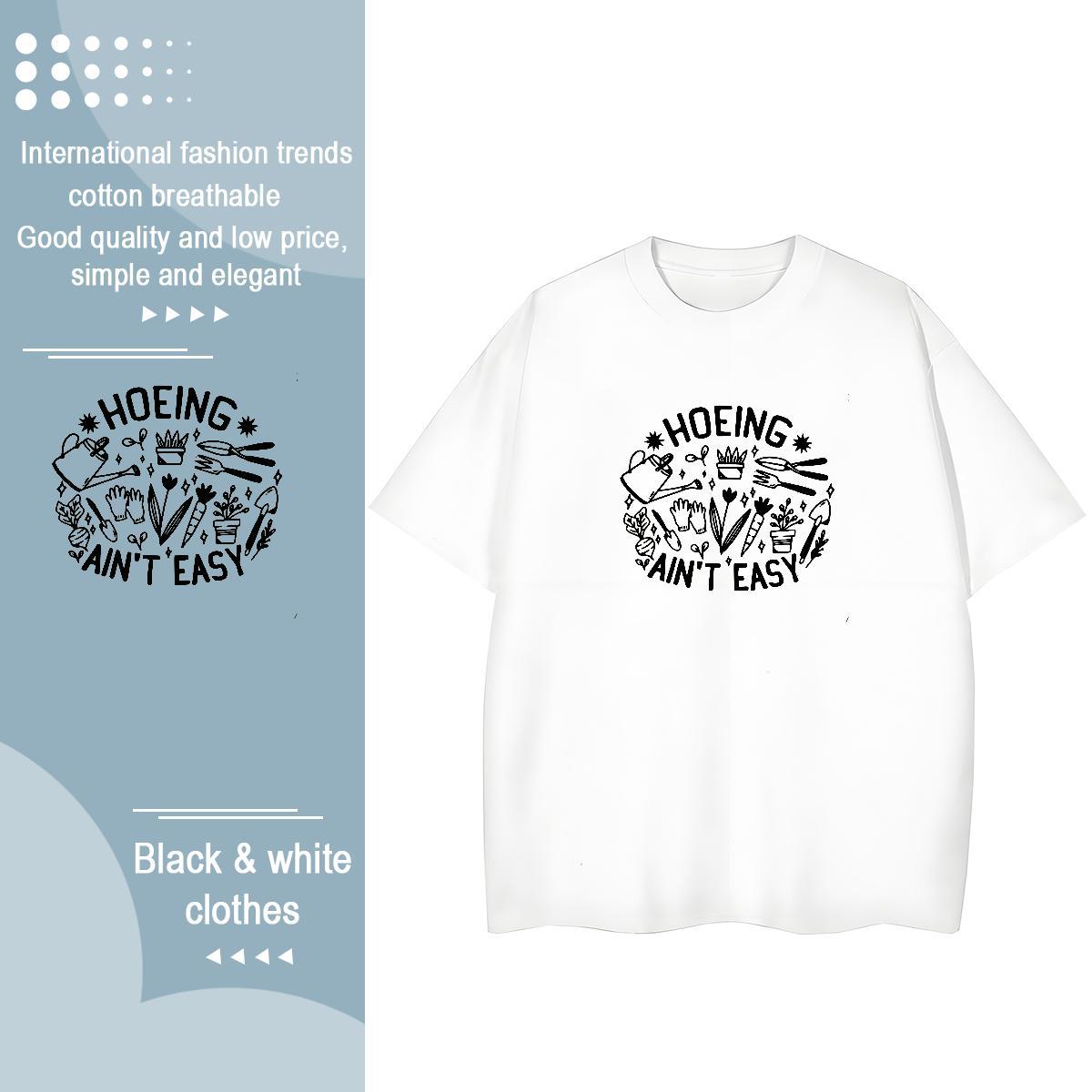 Soft Woman Tshirt 100% Cotton 230g letter Casual Beach Woman T Shirts Short sleeve Soft Anime Print Clothes