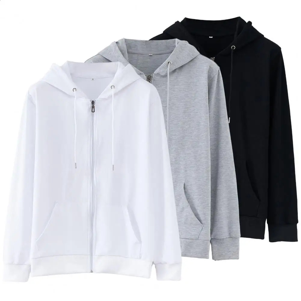 Sweatshirt Hoodie Oversize Hooded Cardigan Sweatshirts Gray Women Clothes Solid Zip Up Hoodies Spring Women Men Top Long Sleeves 240824