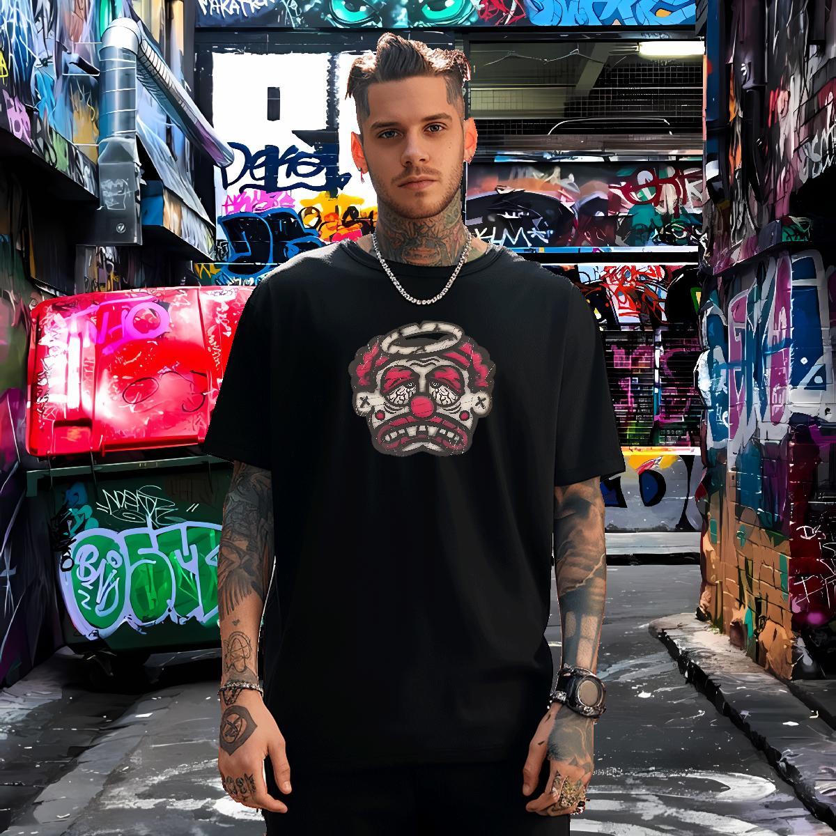 Designer T shirt 230g 100% Cotton skull Hip Hop Street Custom Cartoon Breathable Crew Neck Men Tops Tees Casual New Tee Shirt