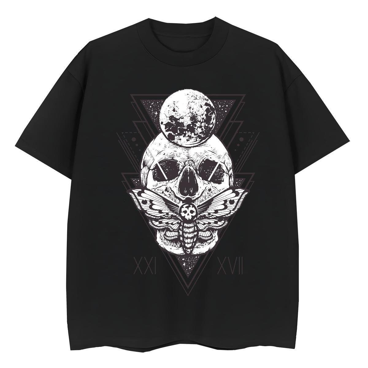 Wholesale Men T Shirts 230g 100% Cotton skull Daily Wear DIY Anime Breathable Crew Neck Men Tees 2024 Tshirts