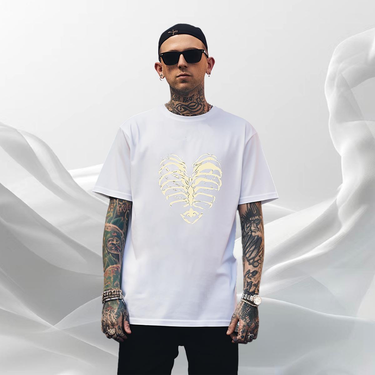 Cool Design Mens T Shirts 230g Pure Cotton skull Beach Oversized 3XL 4XL Short Sleeve Soft Men Tops Tees Fashion Clothes