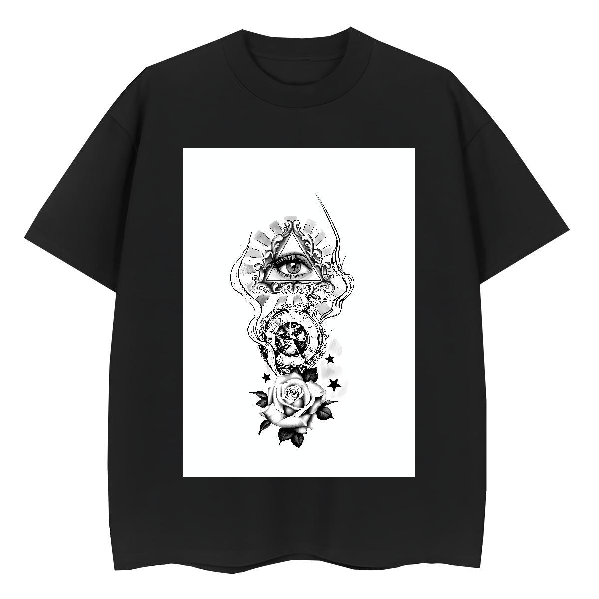 Wholesale T shirt 230g 100% Cotton eye of the devil Daily Outfit Customized Breathable Crew Neck Men Tees Fashion Tees Shirts