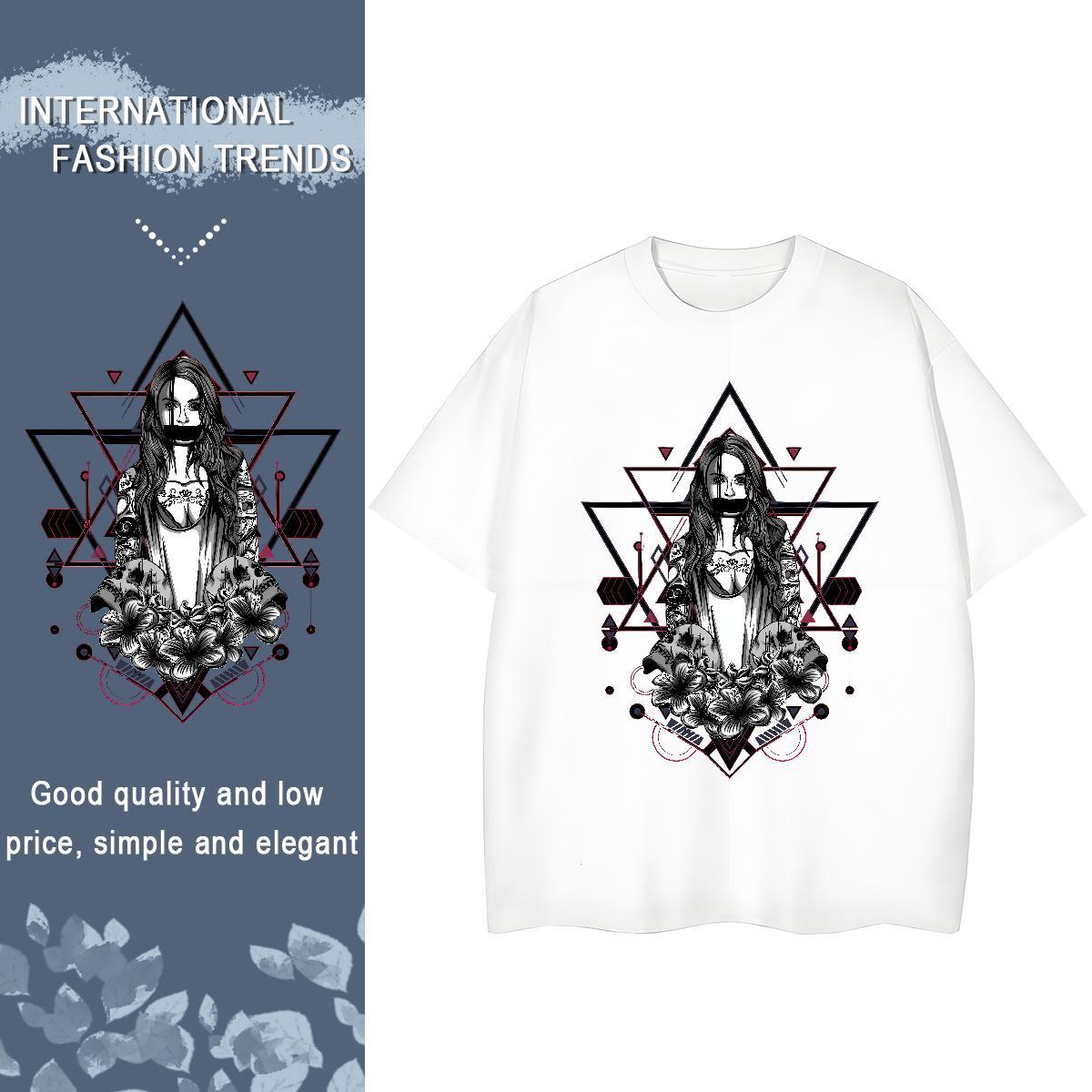 Free Shipping Women Tees 100% Cotton 230g nun Hip Hop Women T Shirts O Neck Short Sleeves Plus Size Cartoon Tee Shirt