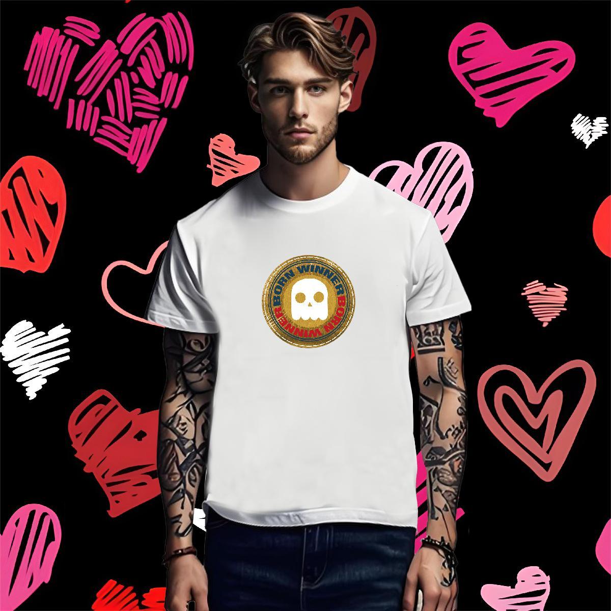 Popular T Shirts Men 230g Pure Cotton skull Daily Wear Custom Anime Breathable Short Sleeve Couples T Shirts 2024 Summer Tshirts