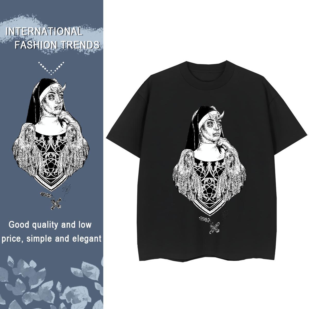 Comfortable Women Tshirts 230g 100% Cotton nun Casual Beach Womens T Shirts Breathable White Plus Size Tops Shirt
