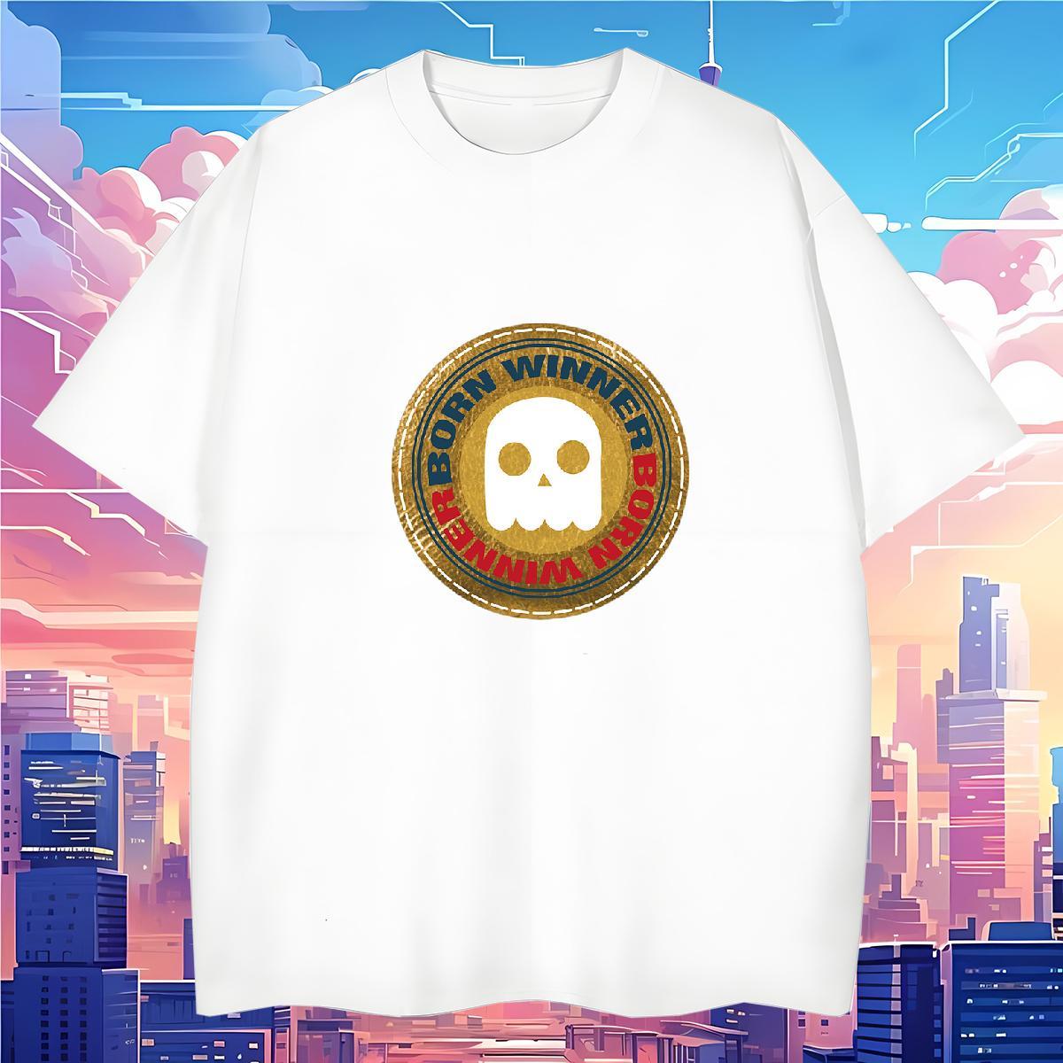 Cool Design Men T Shirts 230g Pure Cotton skull Hip Hop DIY Logo Oversized O Neck Short Sleeves Men Clothes T-Shirt Factory Direct Tee Shirt