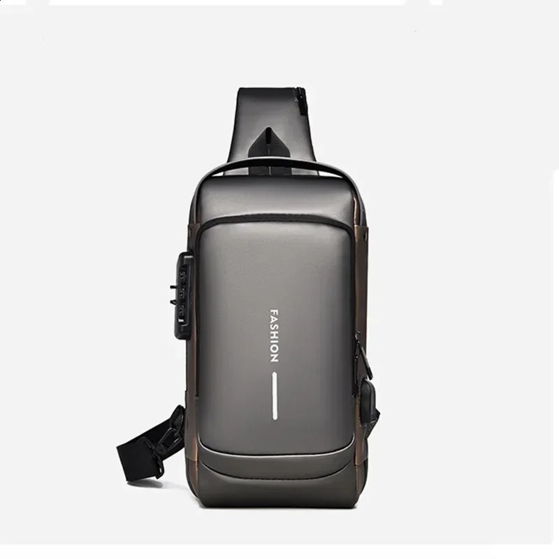 Mens multifunctional anti-theft USB shoulder bag mens cross body travel sling chest bag mens messenger bag 240824