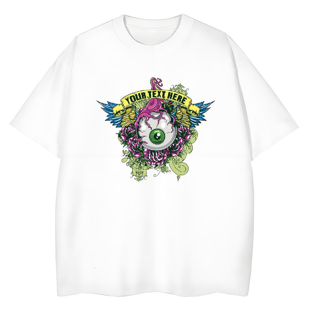 Loose Fit T Shirt For Man 230g 100% Cotton skull Street Casual Graphic Short Sleeve Soft Men Tshirts New Arrival Clothings