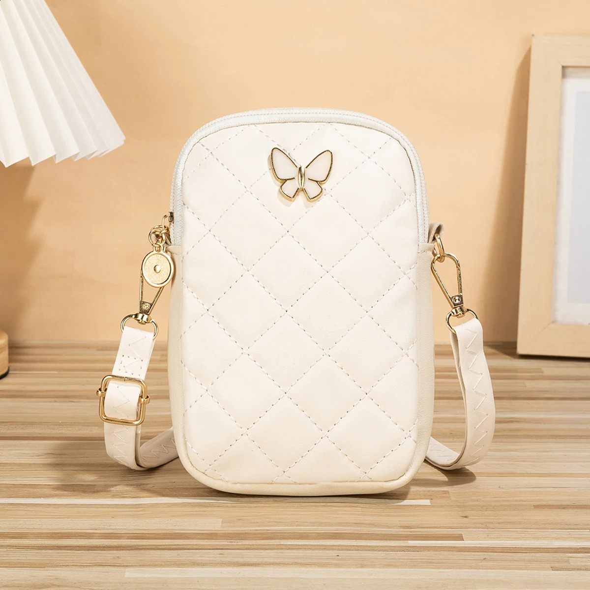 Dia Embroidered Bow Decorative Mobile Phone Bag Womens Crossbody White Suitable For Various Scenes 240824 B2