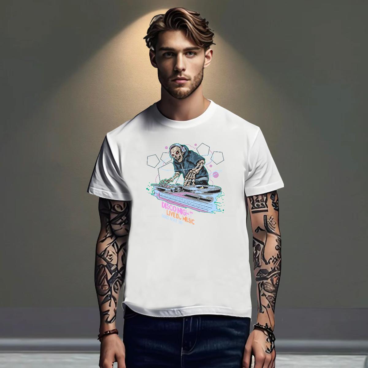 Wholesale T-Shirts for Men 230g 100% Cotton skull Street Casual Skull Short Sleeve O-Neck Men Tshirts 2024 Tees