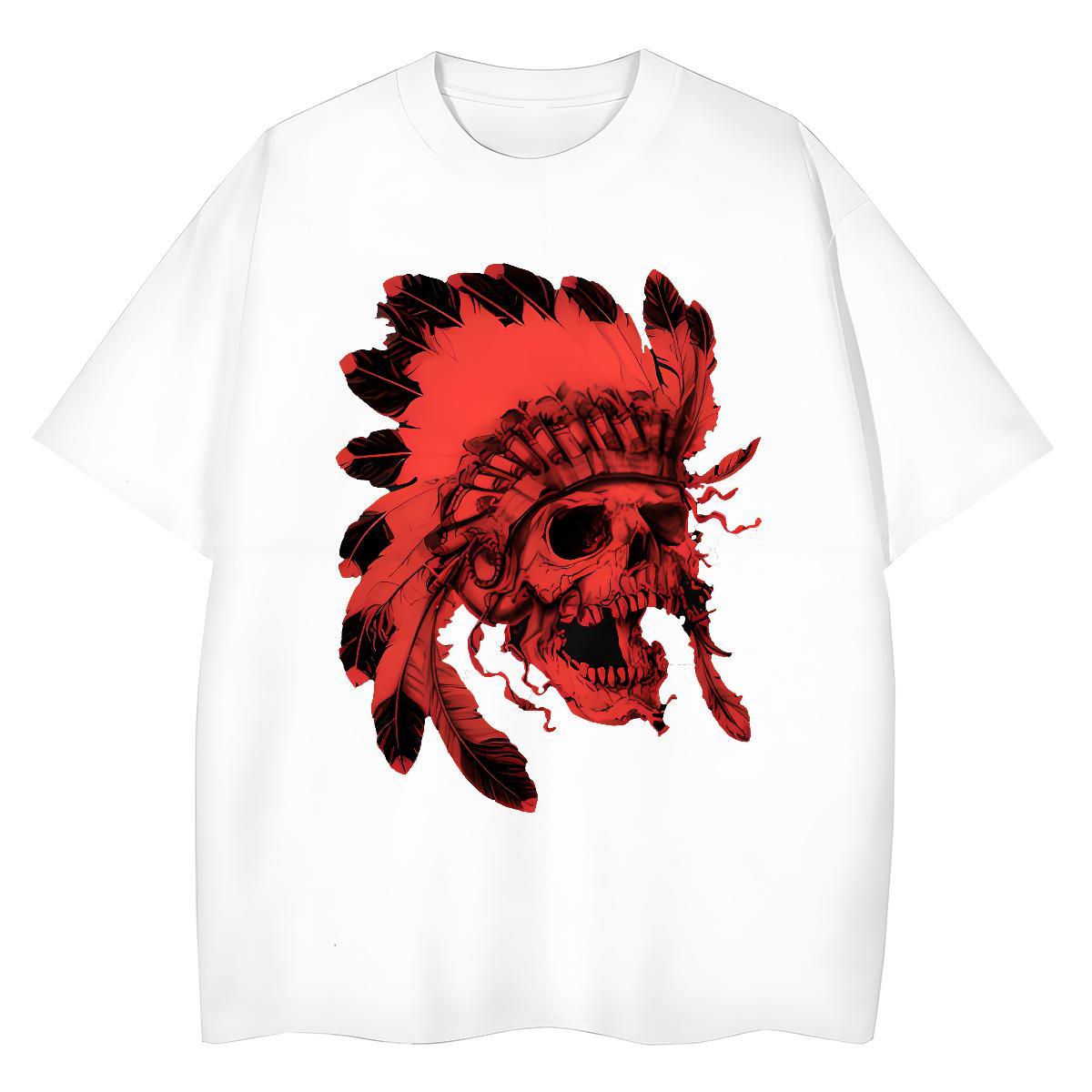 5A Couples T Shirts 100% Cotton 230g scary Summer Casual Womens T Shirts Breathable Anime Tees