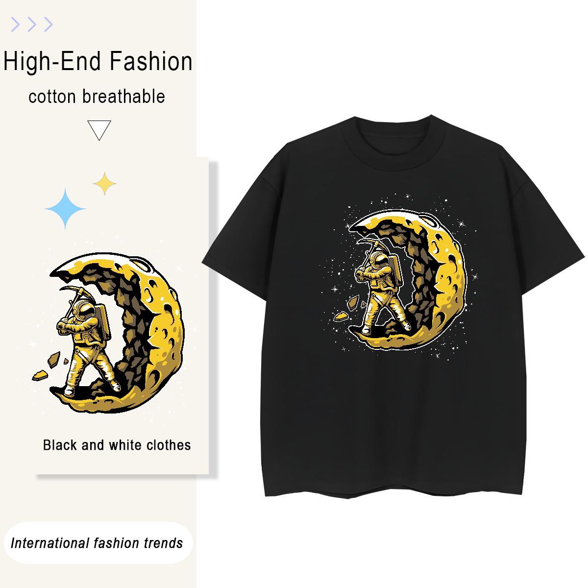 Designer Women Tees 230g 100% Cotton cosmonaut Daily Outfit Womens T Shirts Round Neck Short Sleeve Plus Size Custom Tees Shirts