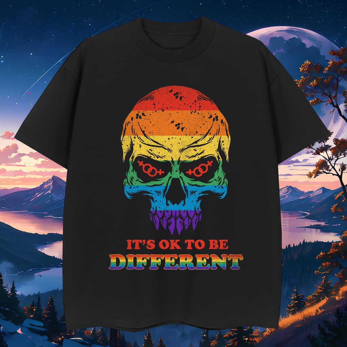 Comfortable T-Shirts for Men 230g Pure Cotton skull Street Wear Skull Short Sleeve O-Neck Men Tshirts 2024 Summer Tees Shirts