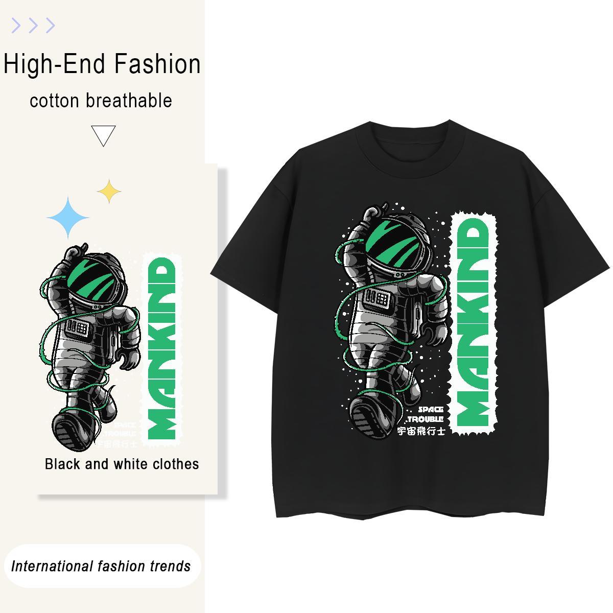 Female Womens Tshirts 100% Cotton 230g universe Outdoor T-Shirts for Women Breathable Crew Neck DIY Anime Printed Tops