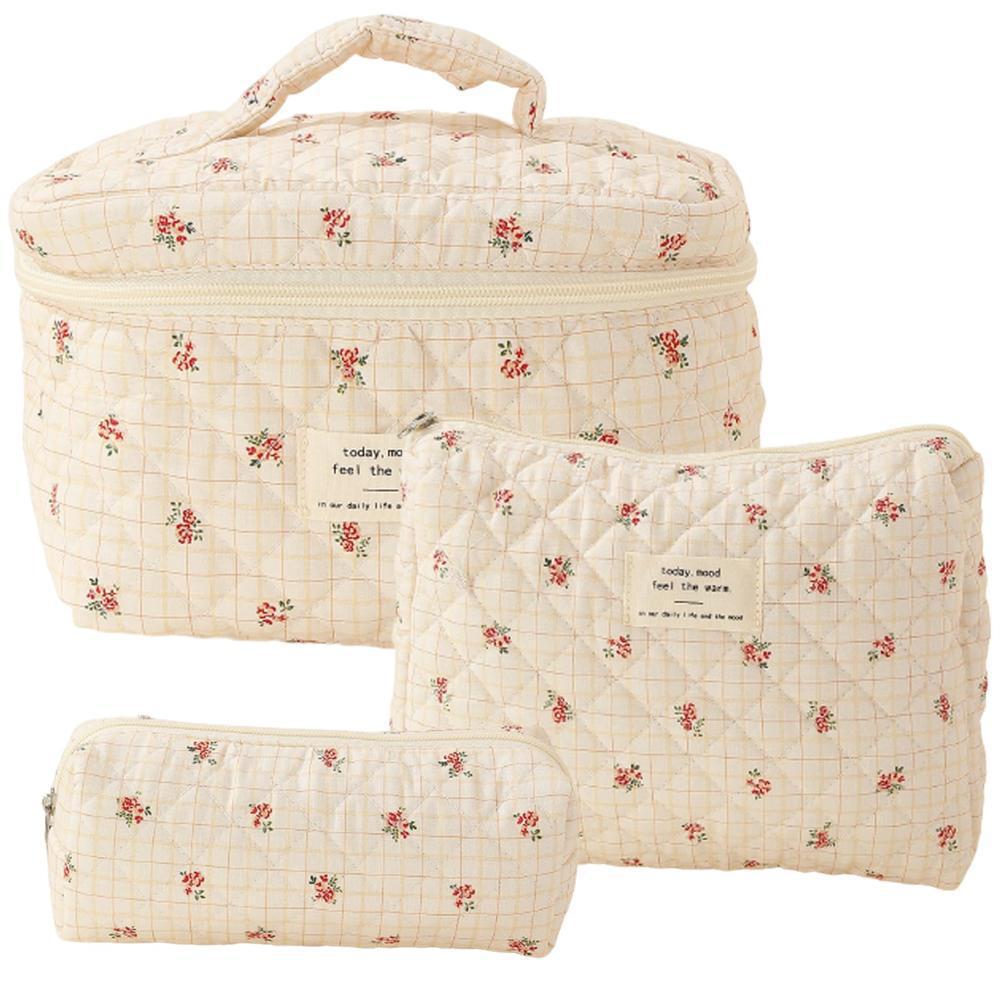 Makeup bag large capacity high-end retro cosmetics storage bag handbag portable travel bag for going out