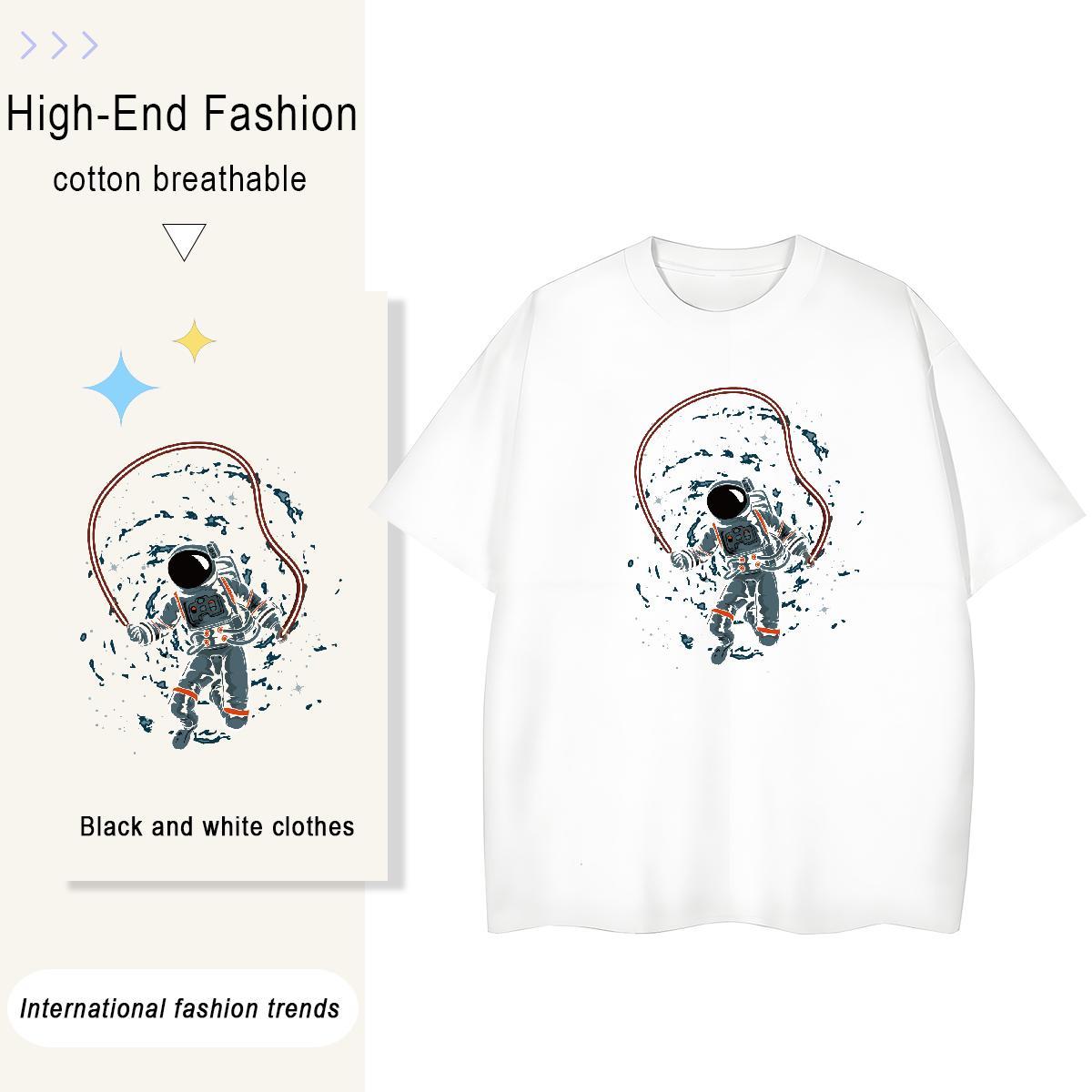 5A Women Tshirts 230g Pure Cotton universe Hip Hop Street T-Shirts for Women Breathable Crew Neck Anime Oversized Clothes Shirt