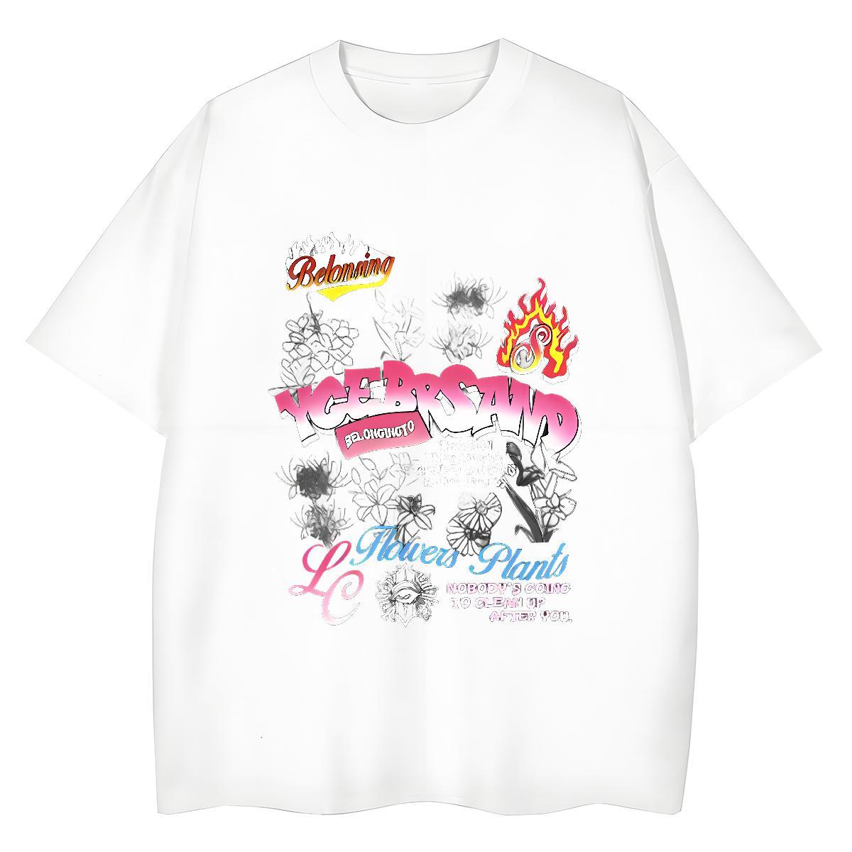 Unisex Unisex Tshirts 230g 100% Cotton letter Street Casual Womens T Shirts Breathable Short Sleeve Plus Size Custom Tee Shirt