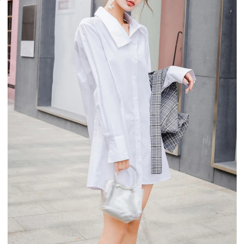 Womens Fashion Vintage Plaid Belt Asymmetrical n Elegant Mini Dress Autumn Office Lady Long Sleeve Slim Chic Shirt Dresses 240824
