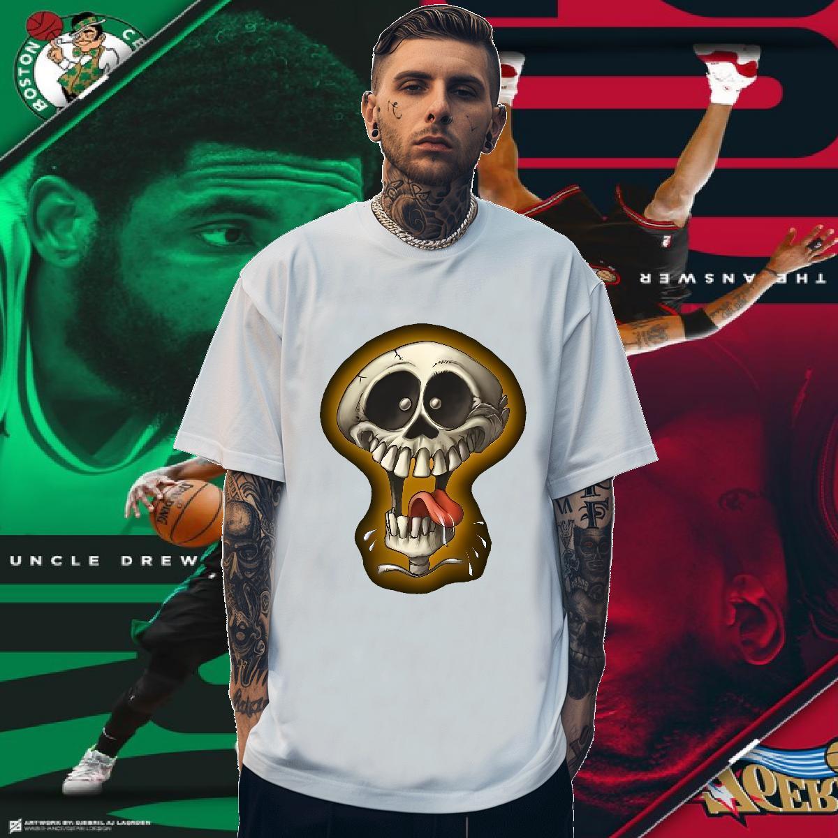 Loose Men T Shirts 100% Cotton 230g skull Home Outdoor Customized Breathable Short Sleeve Couples T Shirts Fashion Designer Tees