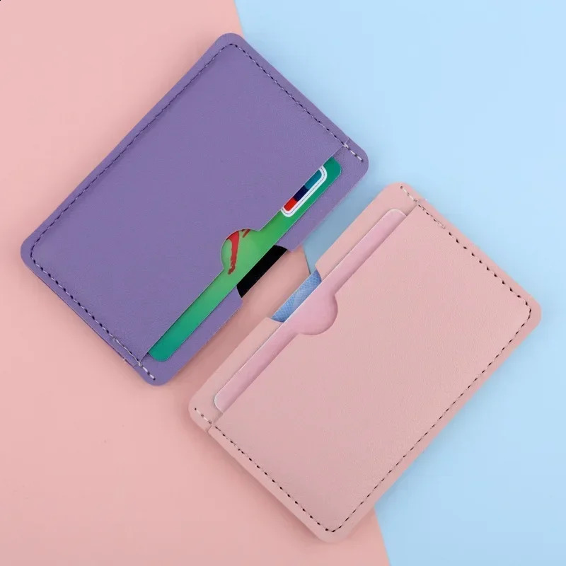 3 Card Slots Ultra-thin ID Credit Card Holder Card Wallet PU Leather Drivers License Cover Bank Cards Case Student Meal Wallet 240824