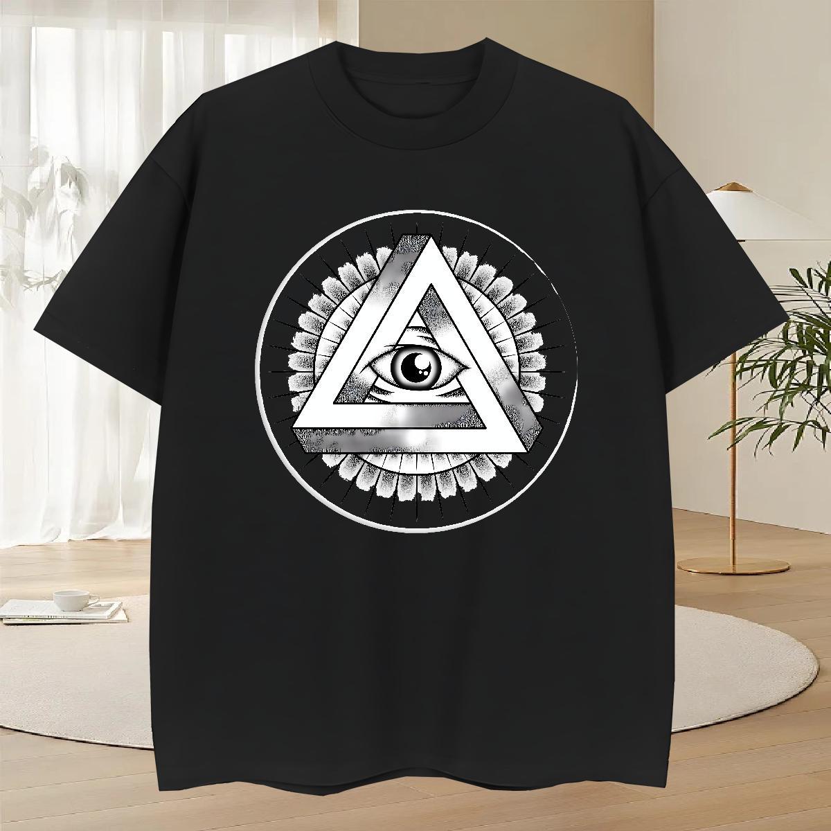 Designer Men T Shirts 230g Pure Cotton eye of the devil Beach Custom Print Oversized Short Sleeve O-Neck Mens Tshirts 2024 DIY Polos