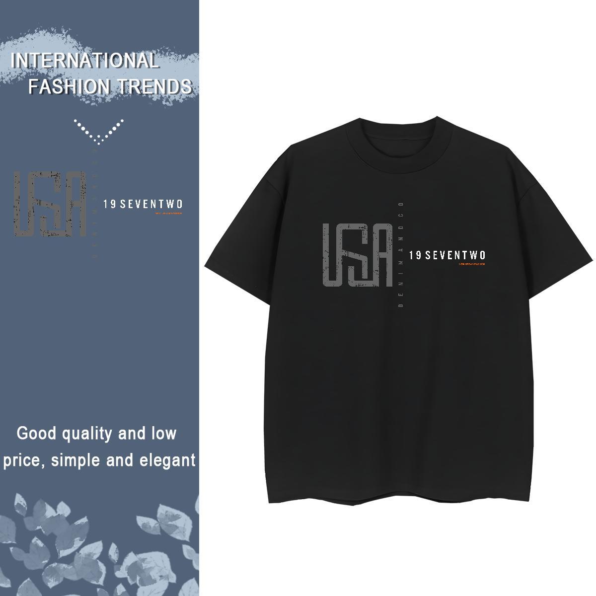 Soft Womens Tshirts 100% Cotton 230g USA Outdoor T-Shirts Breathable Short Sleeve Cartoon Print Tees