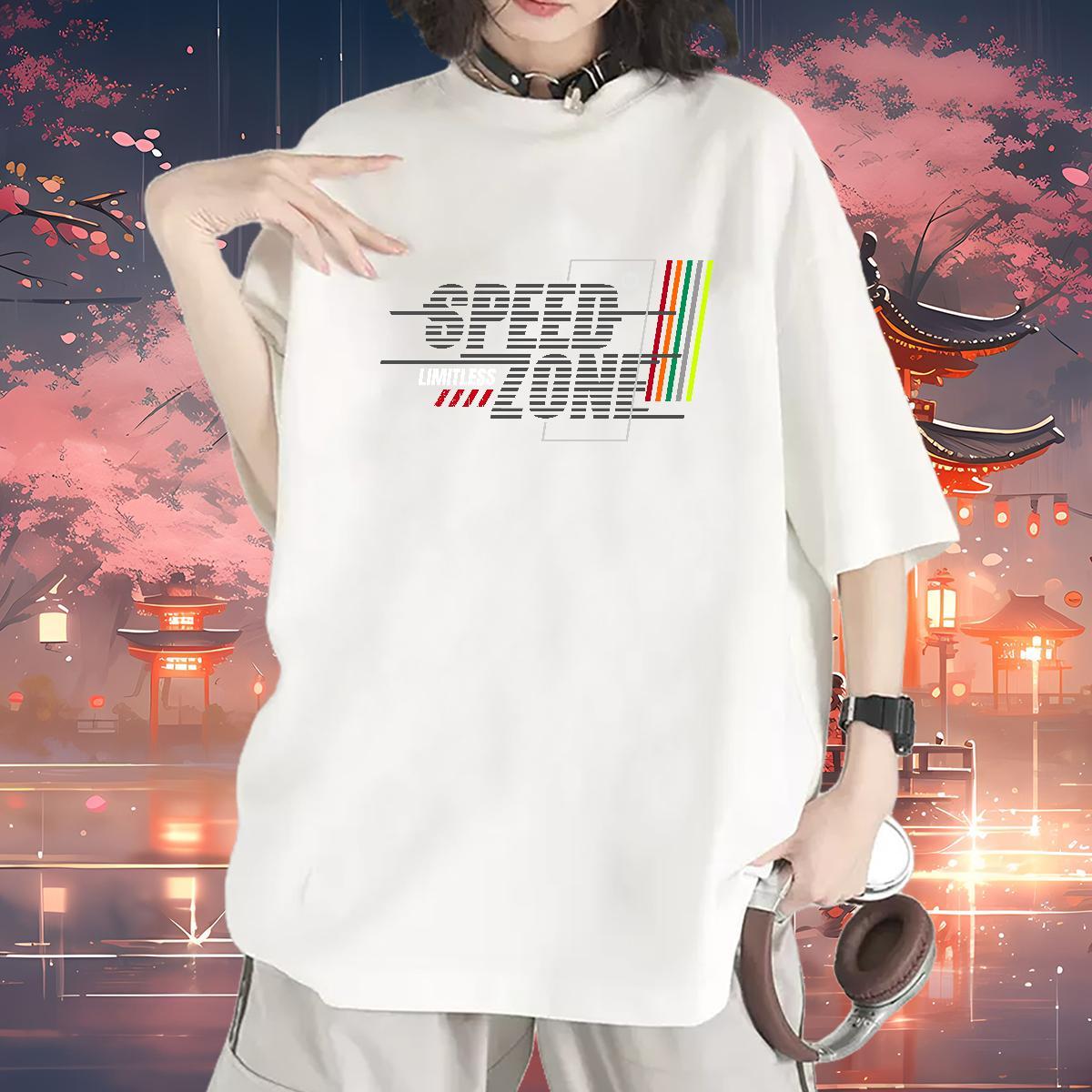 Soft Womens Tshirts 230g Pure Cotton letter Casual Beach T Shirt For Woman Breathable DIY Printed Tops