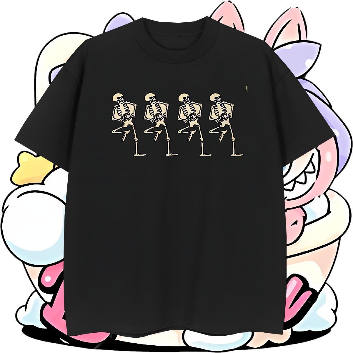 TOP Quality Men T Shirts 100% Cotton 230g skull Casual Daily Wear Oversized Round Neck Short Sleeve Men Tops Tees Fashion Designer Tee Shirt