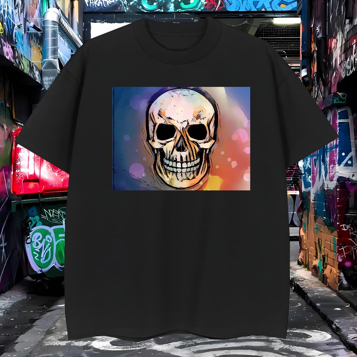 Loose T-Shirts for Men 230g Cotton skull Street Custom Big Size O Neck Short Sleeves Couples T Shirts 2024 DIY Tshirts