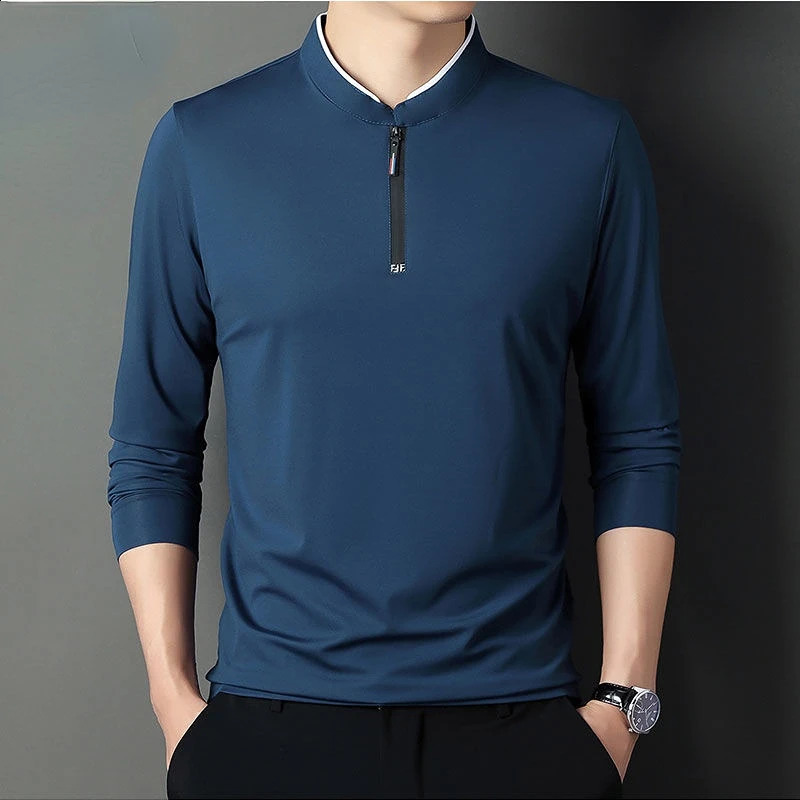 Fashion Men Long Sleeve Cotton Stripe Polo Shirts Spring Autumn Korean Casual Male Clothes Lapel Loose Streetwear Tops 240824
