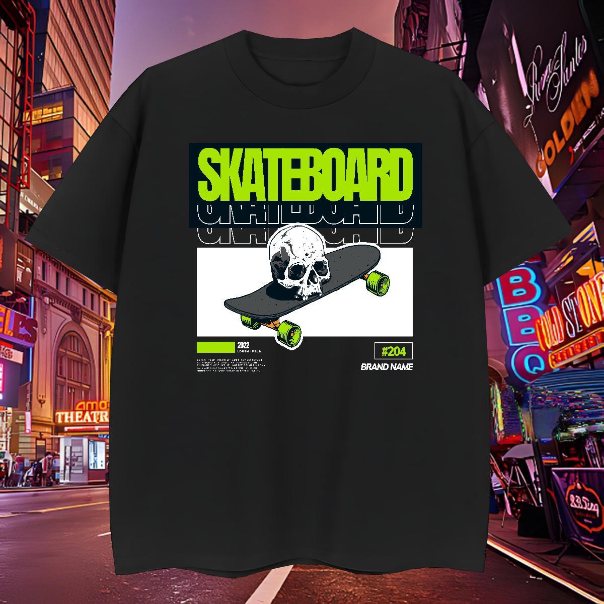 High Quality Mens T Shirts 230g Cotton skateboarding Beach Black White Crew Neck Breathable Men Tshirts DIY Clothings