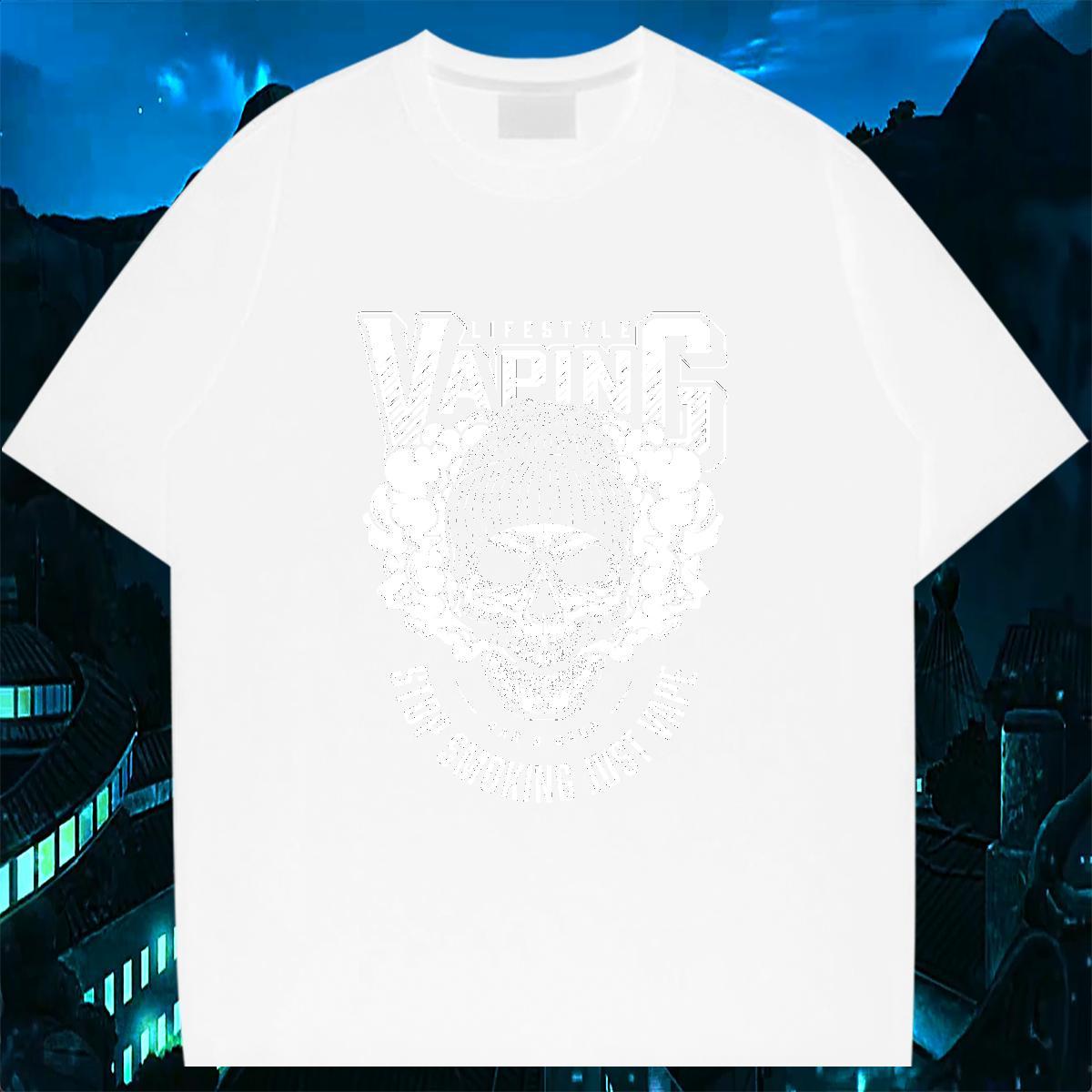 Cool Design Man T Shirts 230g Cotton skull Daily Wear Customized Print Crew Neck Men Tees Fashion New Tops